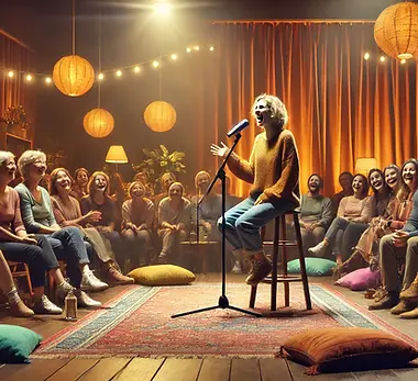 DALL·E 2024-10-27 16.05.45 - An image showing a person on a theater stage, expressing thei