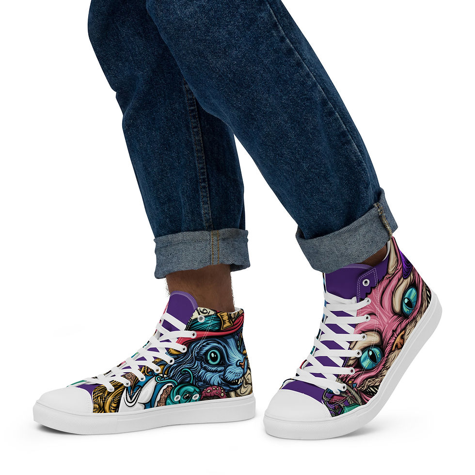 Thumbnail: Chaos in Wonderland - High Top Canvas Shoes