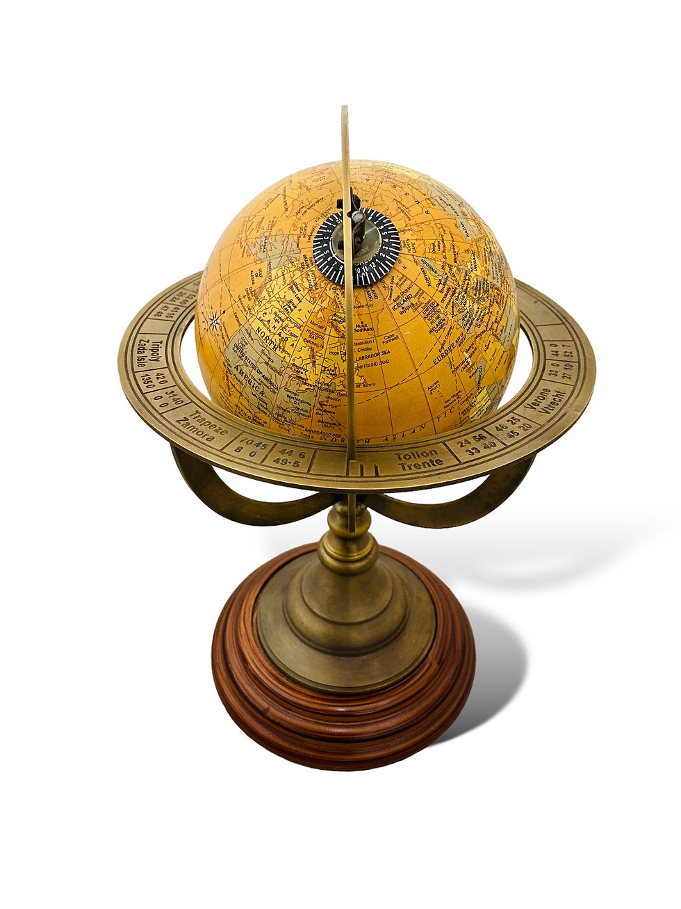 Miniature : Globe with Zodiac Ring and Wooden Base - GL4