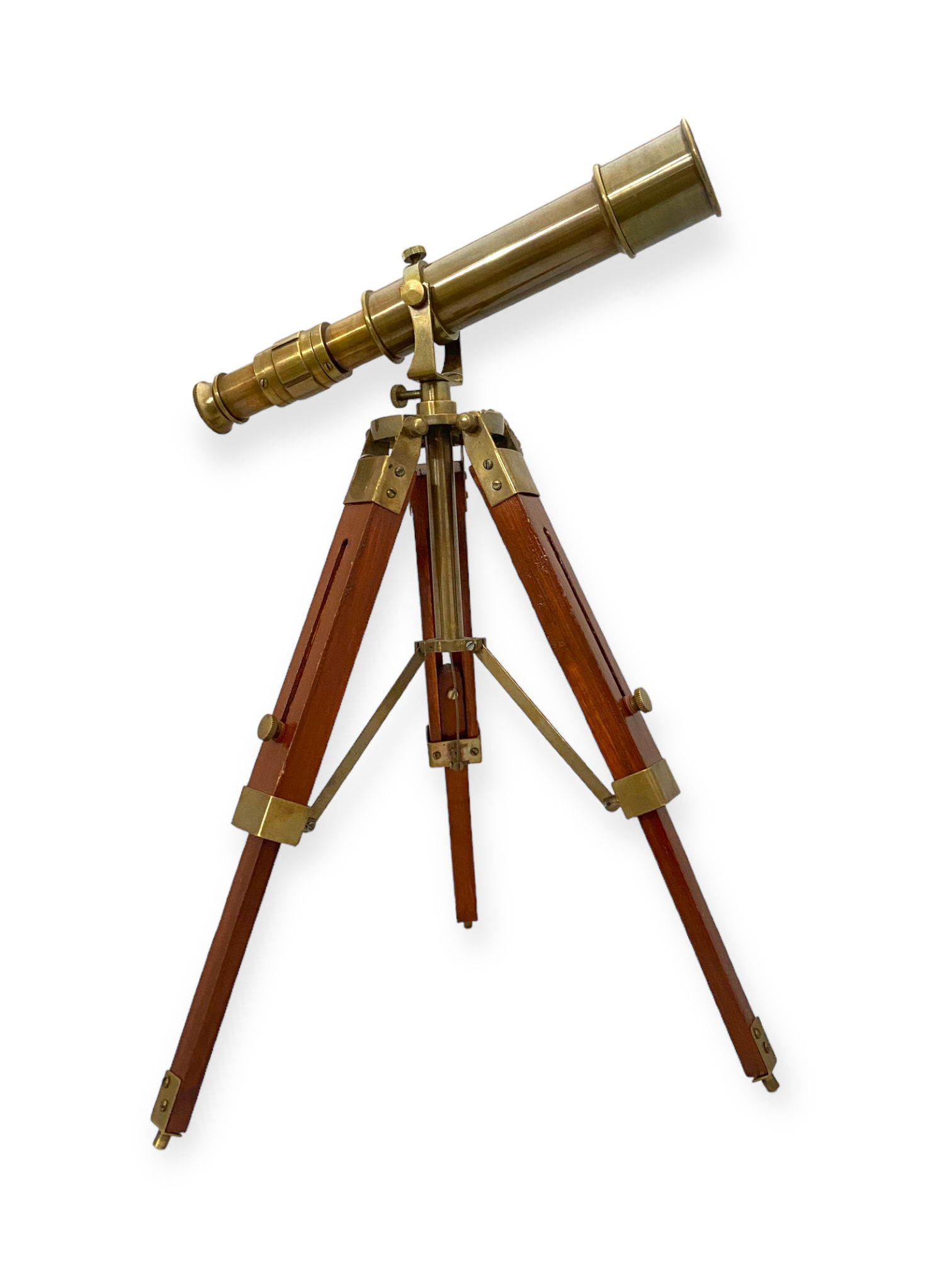 BRASS TELESCOPE ON WOOD STAND - TL23