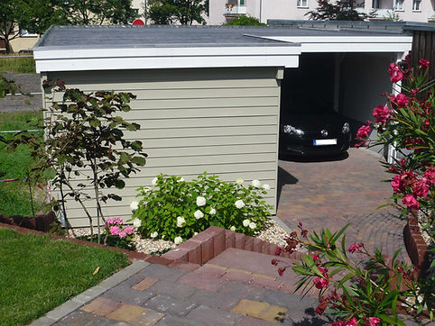 Carport mit Abstellraum grau weiß anthrazit, Carport mit Geräteraum
