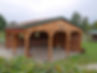 Carport Satteldach natur mit Gründach, C