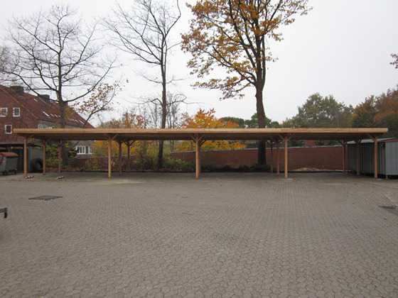 Carports acht Stellplätze Reihenanlage 8 Autos
