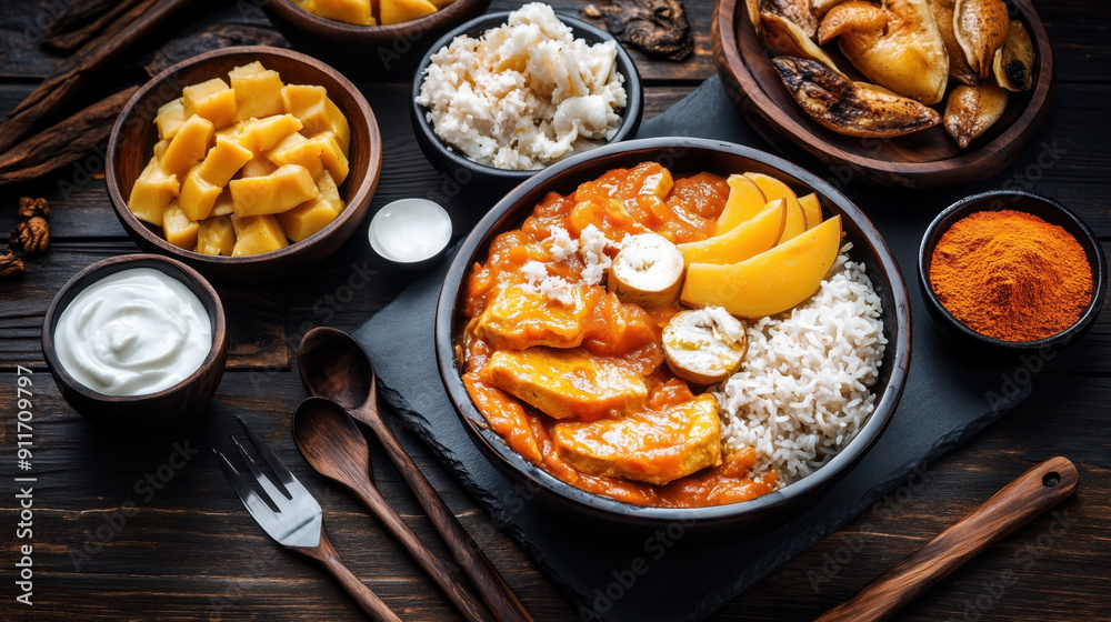 Arranged Food and Objects