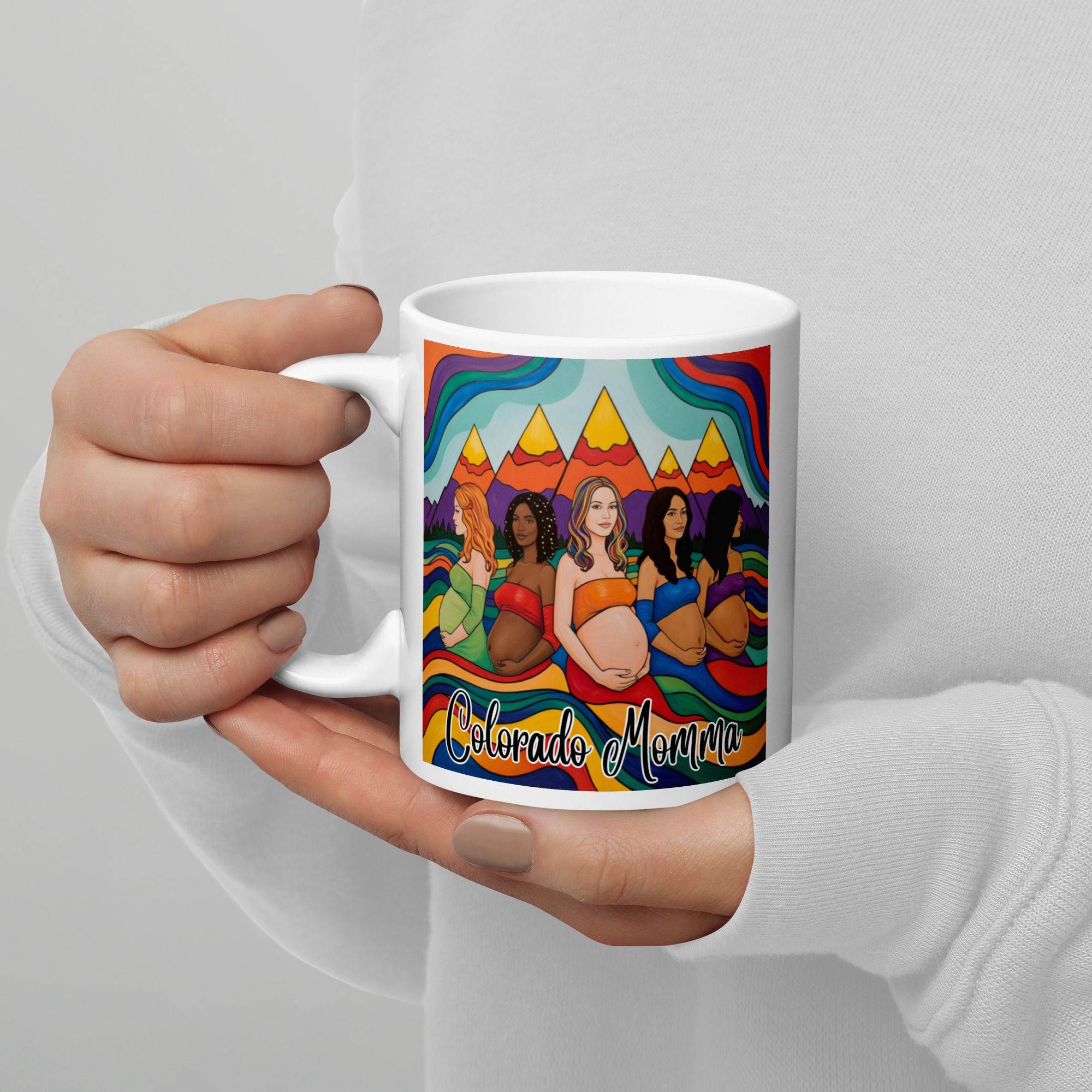 Colorado Momma White glossy mug