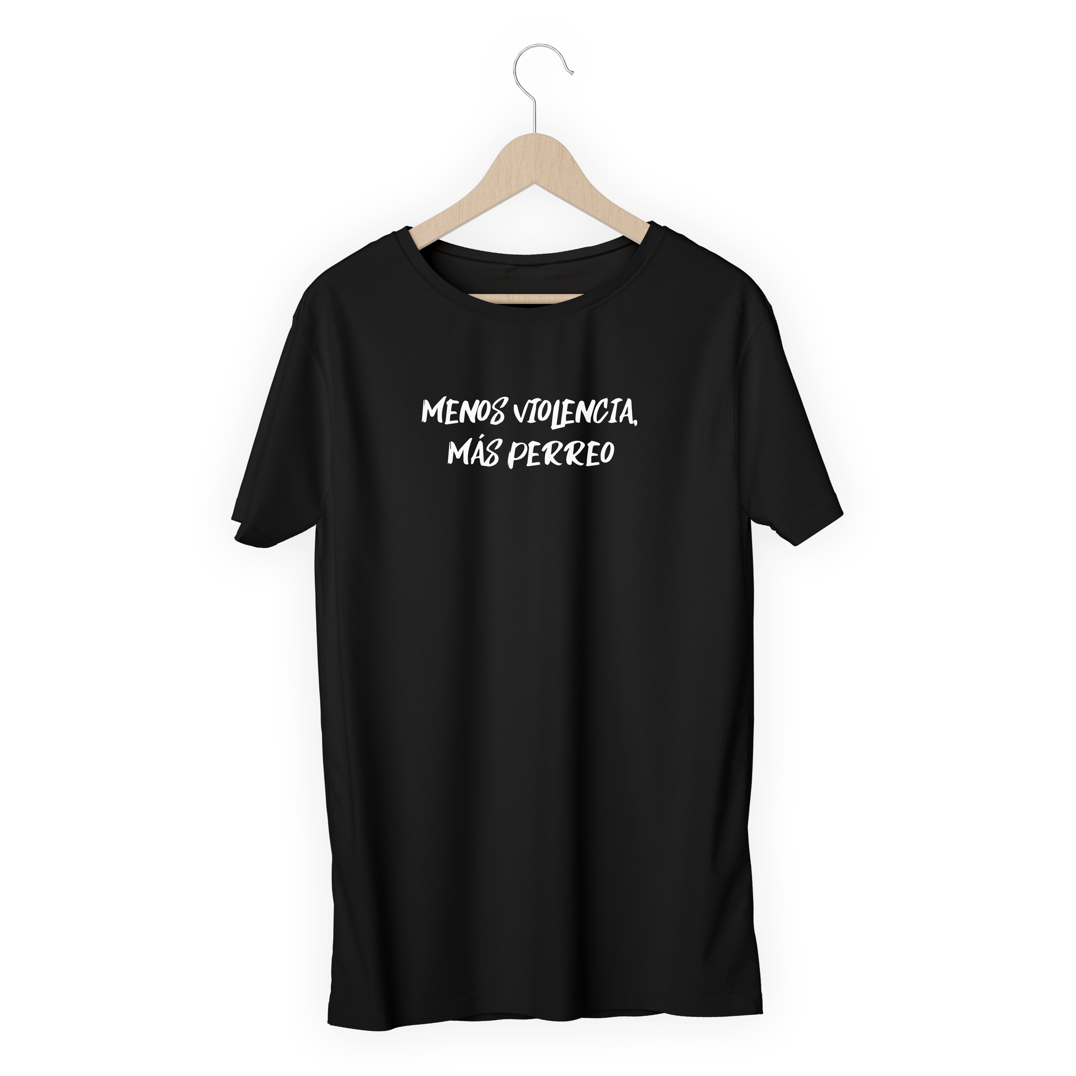 CAMISETA "MENOS VIOLENCIA MAS PERREO"