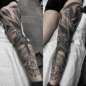 Geometric blackwork sleeve chicago