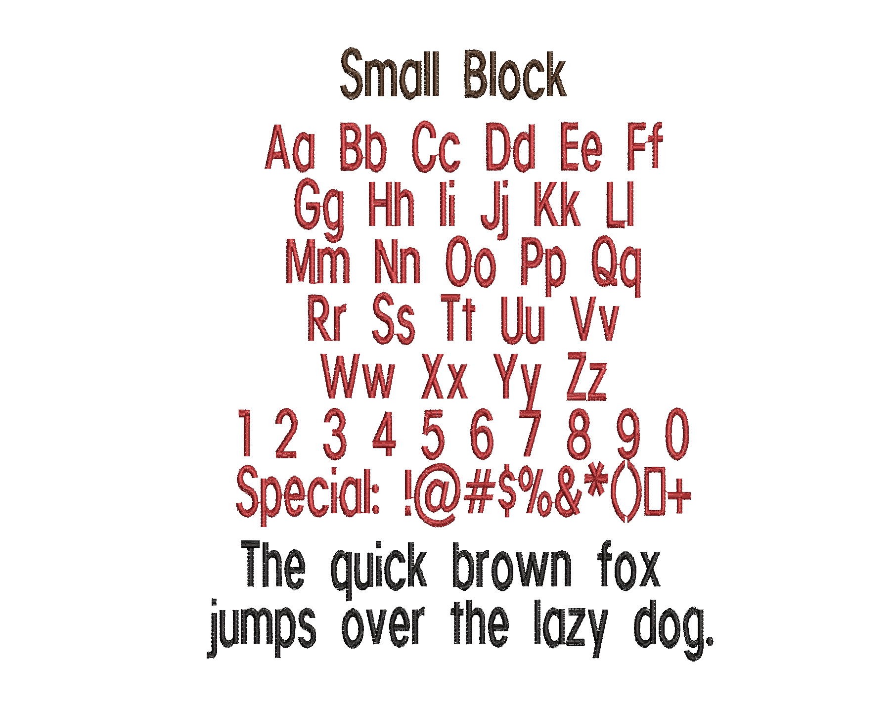 Font P - Small Block