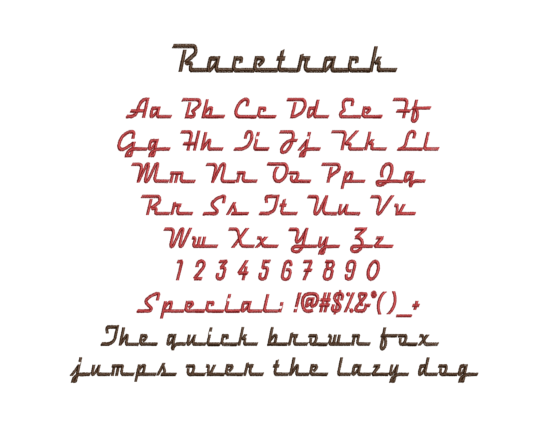 Font C - Racetrack