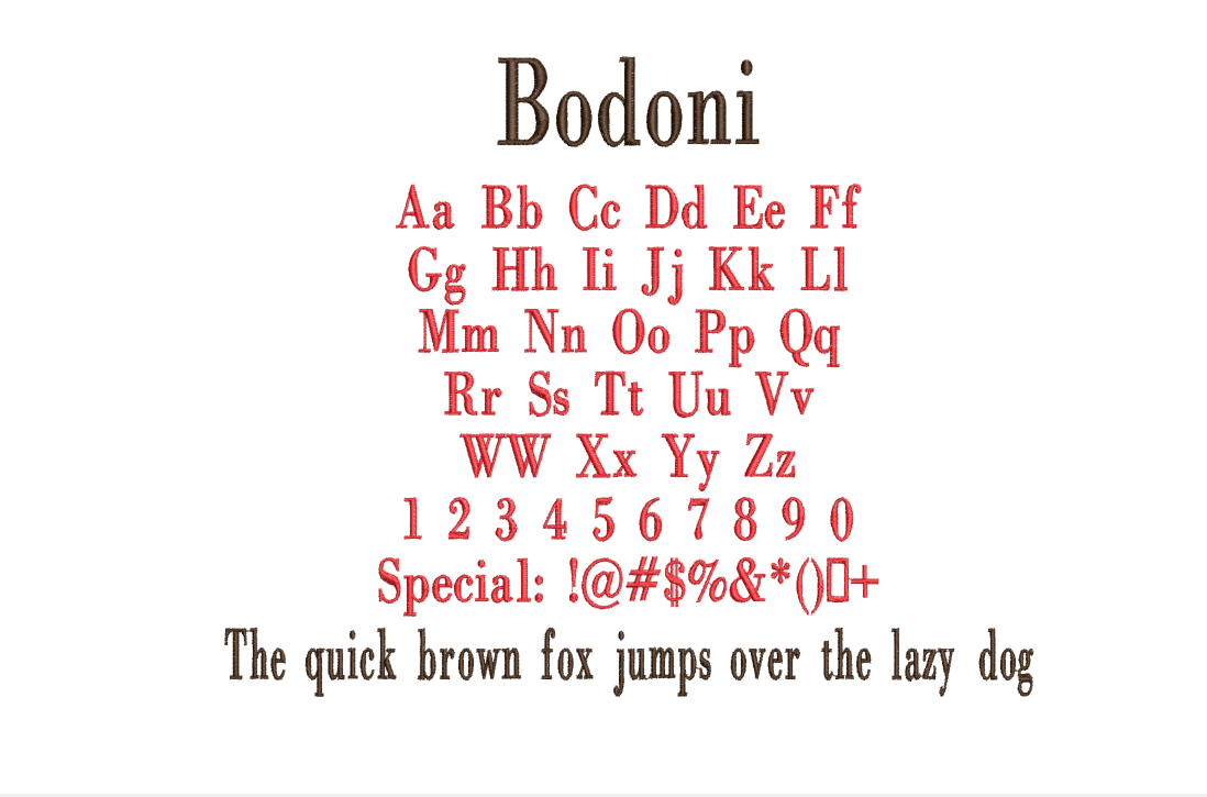 Font T - Bodoni