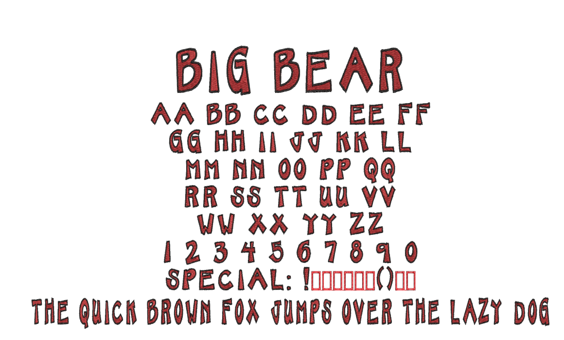 Font D - Big Bear - Dual Color