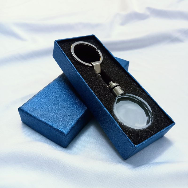 Thumbnail: Crystal Keychain Personalised Multicolour LED Rounded Key Ring