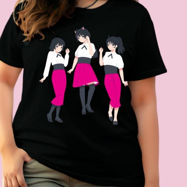 Women's Graphic T shirts Printed Cotton Black Tees