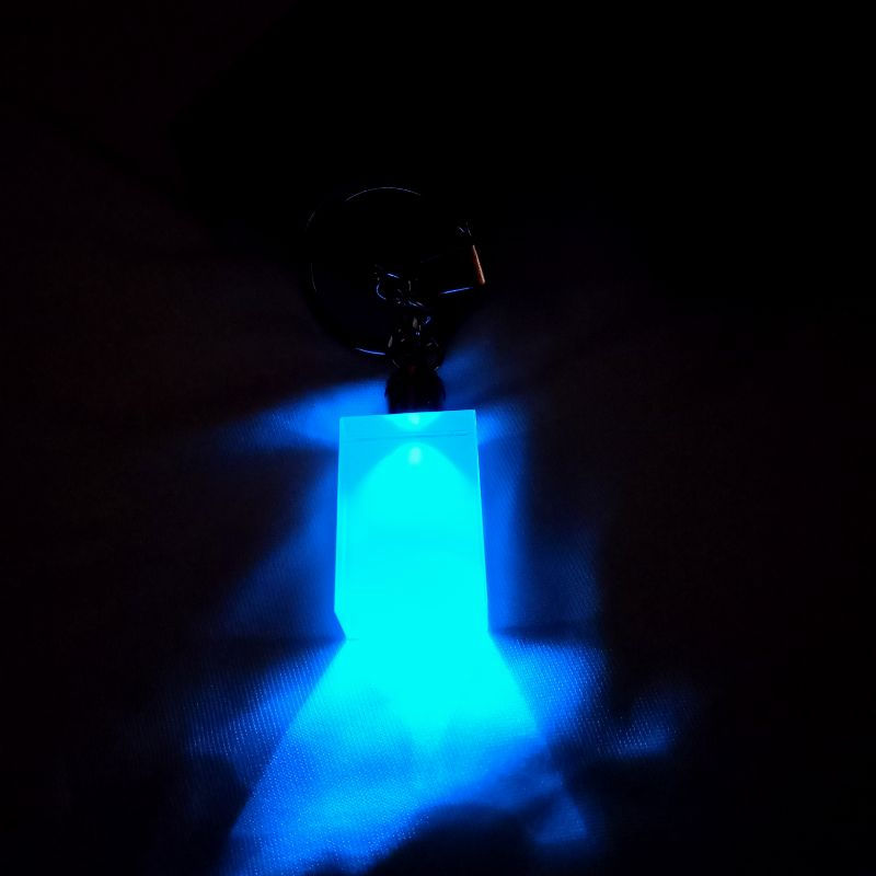 Thumbnail: Crystal Keychain Personalised Multicolour LED Key Ring Rectangular