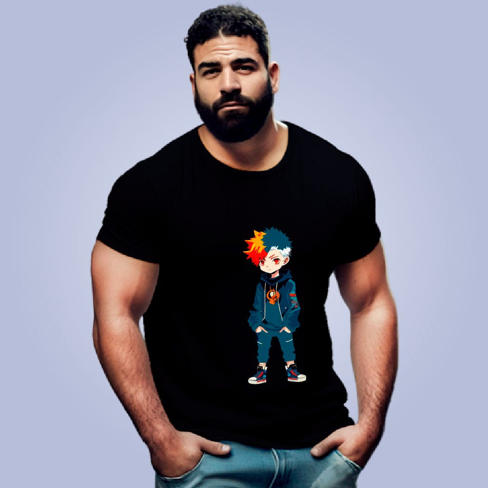 Anime Boy Nadun Printed Graphic Cotton T-shirt For Men