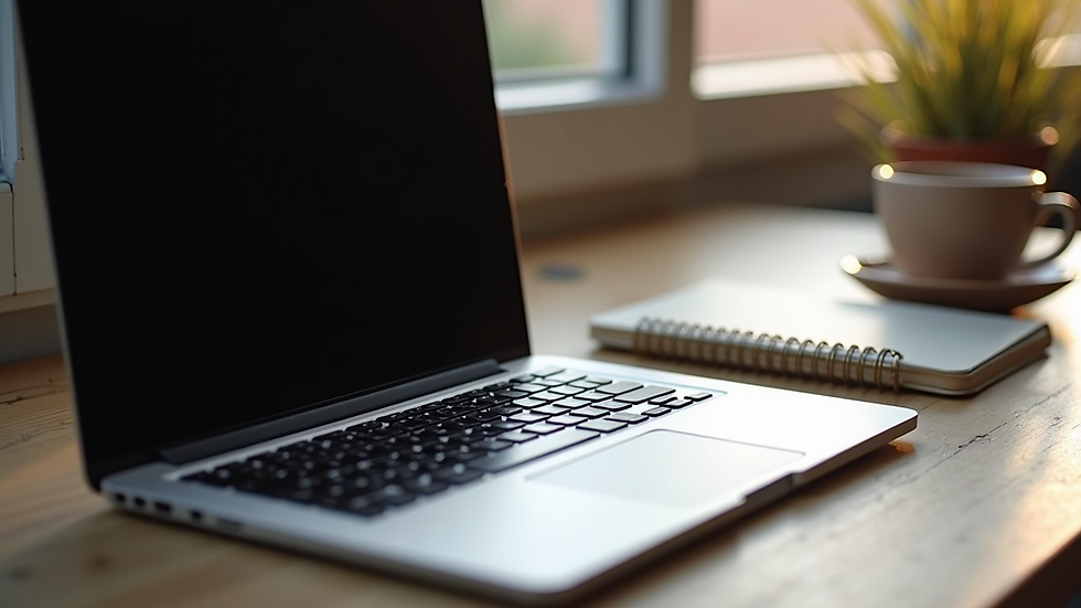 High angle view of a laptop on a study desk