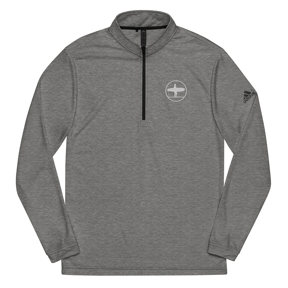 Thumbnail: Point Break White Logo Adidas Quarter Zip Pullover