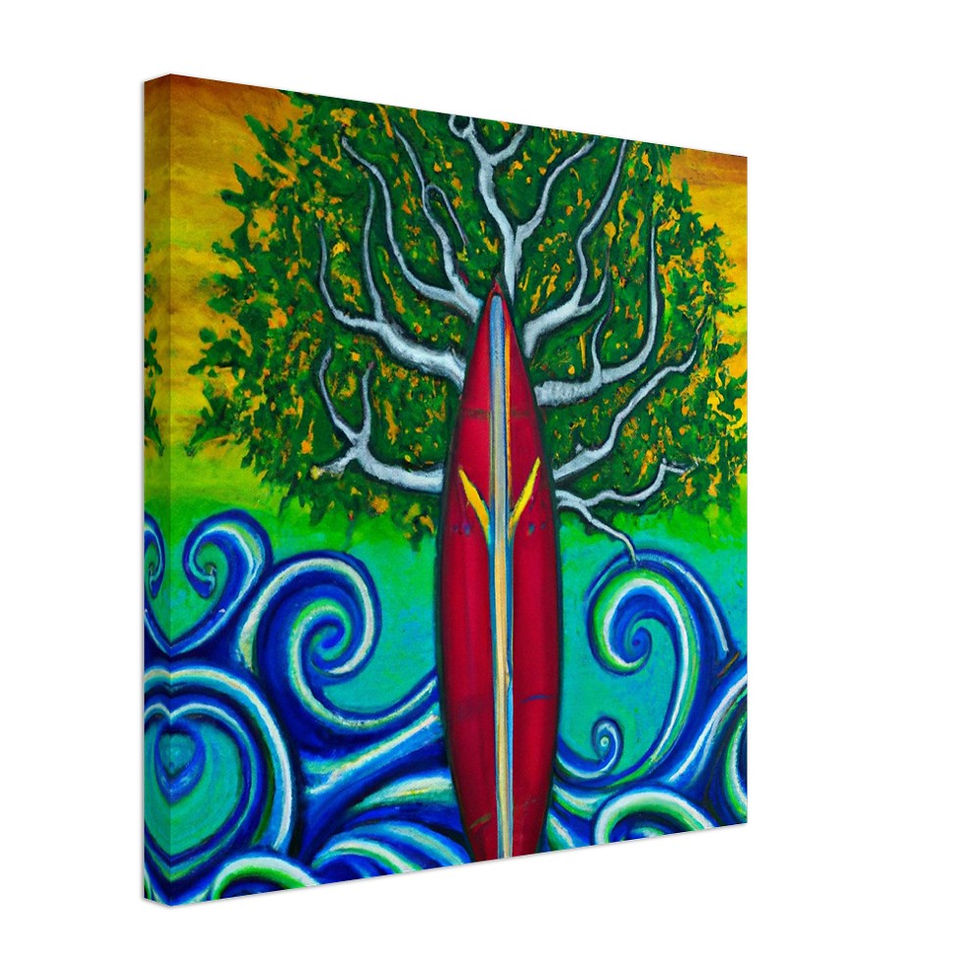 Thumbnail: Wall Art Canvas - Surfboard Tree of Life