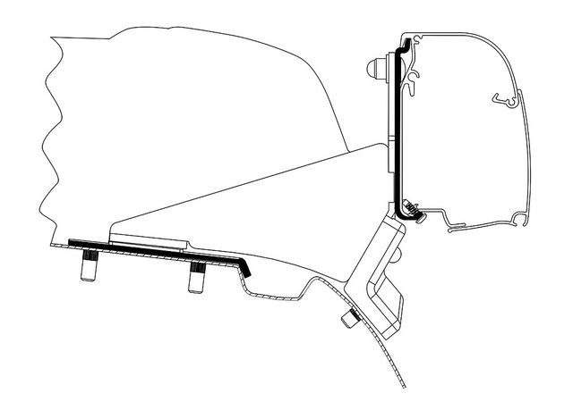 Markisenadapter THULE für MC Benz Vit/V-Klasse SCA-Austelldach f. Wandmarkise