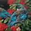 Thumbnail: Amazingly detailed and realistic oil painting of two NZ tūī birds in a native blossoming red NZ pōhutukawa tree. Cropped.