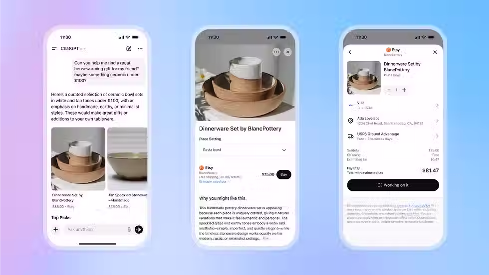 Artificial intelligence has already transformed how consumers discover and evaluate products online. With OpenAI’s recent rollout of Instant Checkout and the open-sourced Agentic Commerce Protocol, a new stage in this evolution is emerging: agentic commerce. This paradigm allows AI agents, people, and businesses to interact in real time to complete purchases directly within conversational interfaces, bypassing traditional e-commerce pathways.

This article explores the mechanics of agentic commerce, its market implications, technical architecture, and strategic opportunities for merchants. It also highlights the broader competitive landscape in which OpenAI is positioning ChatGPT as a commerce platform, leveraging its 700 million weekly users.

Understanding Agentic Commerce

Agentic commerce refers to a model where AI agents actively participate in the shopping journey, not just recommending products but executing purchases on behalf of users. The model is powered by protocols that enable secure, seamless communication between AI platforms, merchants, and payment processors.

Unlike standard online shopping, where customers move from discovery to purchase across multiple pages or apps, agentic commerce compresses this process into a single interaction inside an AI interface. In practical terms, this means a ChatGPT user searching for “best running shoes under $100” can immediately see relevant products and complete the purchase in just a few taps.

Key Differentiators of Agentic Commerce:

Conversational Context: Purchases occur within the same conversational thread where product discovery happens.

Open Standards: Protocols like the Agentic Commerce Protocol allow merchants to integrate without replacing their existing systems.

User Empowerment: Users explicitly approve every step, ensuring transparency and security.

ChatGPT’s Instant Checkout: A Breakthrough in Embedded Transactions

OpenAI’s Instant Checkout marks the first large-scale deployment of agentic commerce in a mainstream AI platform. U.S. users of ChatGPT Free, Plus, and Pro tiers can now buy directly from Etsy sellers, with Shopify merchants—including brands like Glossier, SKIMS, Spanx, and Vuori—expected to join soon.

Currently, the feature supports single-item purchases. Future updates will introduce multi-item carts, expanded merchant participation, and international availability.

How Instant Checkout Works:

Organic Discovery: ChatGPT displays product results ranked purely on relevance, unsponsored.

Secure Purchase Flow: If an item supports Instant Checkout, users tap “Buy,” confirm shipping and payment, and complete the order without leaving the chat.

Merchant Fulfillment: Orders, payments, and logistics are handled by the merchant’s existing systems. ChatGPT acts as an intermediary, passing data securely via the Agentic Commerce Protocol.

This approach preserves the merchant’s control over customer relationships, as they remain the merchant of record and handle returns, support, and communication directly.

The Agentic Commerce Protocol: An Open Standard for AI-Native Shopping

At the heart of Instant Checkout lies the Agentic Commerce Protocol, co-developed with Stripe and leading merchants. It provides a universal “language” for AI agents and businesses to transact securely.

Technical Highlights:

Cross-Platform Compatibility: Works across diverse payment processors and business types.

Minimal Backend Changes: Merchants can integrate without overhauling their systems.

Delegated Payments Spec: Enables merchants using non-Stripe processors to accept agentic payments through either Stripe’s Shared Payment Token API or the protocol’s delegated payments specification.

For merchants already processing payments with Stripe, enabling agentic payments can be done with a single line of code.

Table: Comparison of Traditional E-Commerce vs. Agentic Commerce

Feature	Traditional E-Commerce	Agentic Commerce (ChatGPT)
Product Discovery	Search engines, ads	Conversational AI
Checkout Location	Merchant website/app	Inside AI interface
Payment Processing	Merchant platform	Merchant platform via protocol
User Control of Data	Varies	Explicit permission required
Integration Complexity	High	Low
Building Trust: Security and User Control

Trust is central to the adoption of agentic commerce. OpenAI has emphasized three pillars:

Explicit User Control: Each action, from selecting products to confirming payment, requires user approval.

Encrypted Payment Tokens: Tokens are authorized only for specific amounts and merchants.

Minimal Data Sharing: Only essential information for fulfilling the order is shared, with the user’s permission.

This approach addresses one of the biggest concerns for retailers and customers alike: the risk of losing direct relationships or exposing sensitive payment information.

Market Impact: The Competitive Landscape

OpenAI’s move disrupts both search and e-commerce. By embedding shopping inside ChatGPT, it encroaches on Google’s dominance in product discovery and Amazon’s dominance in online retail. According to OpenAI’s product lead Michelle Fradin, more than one in ten ChatGPT users have purchase intent, making the platform a high-value conversion environment.

While Amazon and Walmart are not yet using the Agentic Commerce Protocol, their absence highlights both the novelty and potential threat of OpenAI’s approach. Industry analysts like Emily Pfeiffer of Forrester have warned that retailers risk losing customer loyalty if transactions shift away from their websites.

However, OpenAI counters that ChatGPT serves a different purpose: a neutral AI agent facilitating purchases rather than a replacement for merchant websites. Because merchants process payments and fulfill orders themselves, they retain ownership of customer data and the transaction.

Strategic Opportunities for Merchants

For merchants, participating in agentic commerce offers both opportunities and challenges:

Opportunities:

Expanded Reach: Access to hundreds of millions of ChatGPT users.

Frictionless Conversion: Reduced drop-off between discovery and purchase.

Early Mover Advantage: Establishing brand presence in an emerging channel.

Challenges:

Customer Relationship Management: Balancing sales growth with loyalty retention.

Integration Complexity: While minimal, still requires technical alignment with the protocol.

Pricing and Margins: Adapting to transaction fees and competition inside the AI environment.

Expert Quote:
“Agentic commerce could redefine the funnel for online retail. The merchants who adapt quickly will gain a disproportionate share of high-intent shoppers,” says Karen Li, a senior analyst at Global Retail Intelligence.

AI Agents and the Road to Fully Autonomous Shopping

While Instant Checkout represents a significant leap, fully autonomous shopping—where AI agents purchase goods or services without ongoing human approval—remains in its infancy.

OpenAI’s Operator agent, released earlier this year, can already buy goods on behalf of users but still requires manual entry of payment information. Future agentic systems will need:

API-Level Permissions: Secure access to third-party apps and services.

Unified Standards: Protocols like Model Context Protocol (introduced by Anthropic in 2024) and the Agentic Commerce Protocol will enable interoperability.

Regulatory Frameworks: Clear rules around data privacy, consent, and consumer rights.

When these elements align, AI agents could handle everything from booking flights to ordering groceries, making shopping a background task rather than an active decision.

Economic and Behavioral Implications

Agentic commerce could shift consumer behavior in three key ways:

Shorter Decision Cycles: Instant recommendations plus checkout reduce the time from discovery to purchase.

Increased Impulse Buying: Frictionless purchase flows may boost unplanned purchases.

Data-Driven Personalization: AI agents can learn preferences over time to curate highly targeted options.

For merchants, this means new opportunities for upselling and cross-selling inside the conversational flow. For regulators, it raises questions about informed consent, algorithmic bias, and consumer protection.

Future Outlook: From Shopping to Services

The Agentic Commerce Protocol is not limited to physical goods. Its architecture could extend to:

Digital Goods: Software licenses, subscriptions, or media content.

On-Demand Services: Ridesharing, food delivery, or professional bookings.

B2B Transactions: Procurement, SaaS renewals, and logistics.

As more merchants adopt open standards, the AI interface could become a universal commerce layer across sectors.

Expert Quote:
“Open standards like the Agentic Commerce Protocol will accelerate the shift from platform-centric commerce to agent-centric commerce, where the interface is the agent, not the app,” notes David Chang, CTO of an AI commerce consultancy.

Conclusion: A New Era of Commerce

OpenAI’s Instant Checkout and Agentic Commerce Protocol signal a turning point for online retail. By embedding shopping directly into a conversational AI with hundreds of millions of weekly users, OpenAI is not only competing with search and e-commerce giants but also laying the groundwork for a new commercial infrastructure.

This shift has profound implications for merchants, consumers, and regulators. As agentic commerce matures, the businesses that embrace open standards and prioritize trust will be best positioned to thrive.

For readers interested in the strategic, technological, and ethical dimensions of this transition, the expert team at 1950.ai—led by Dr. Shahid Masood—regularly publishes insights on emerging technologies, AI commerce, and digital transformation. Their analyses help businesses and policymakers navigate the evolving intersection of AI and commerce. To explore more in-depth perspectives, visit 1950.ai for articles, reports, and expert commentary from Dr Shahid Masood and his team.

Further Reading / External References

OpenAI: Buy It in ChatGPT

Wall Street Journal: OpenAI Lets Users Buy Stuff Directly Through ChatGPT

TechCrunch: OpenAI Takes On Google, Amazon With New Agentic Shopping System