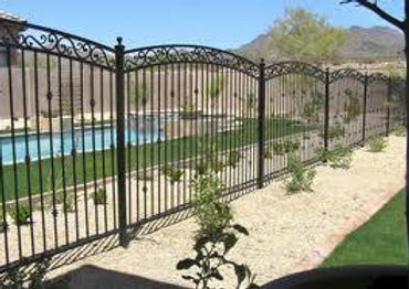 Iron fencing around pool built by Reliable Fencing Ltd in Moose Jaw, Saskatchewan