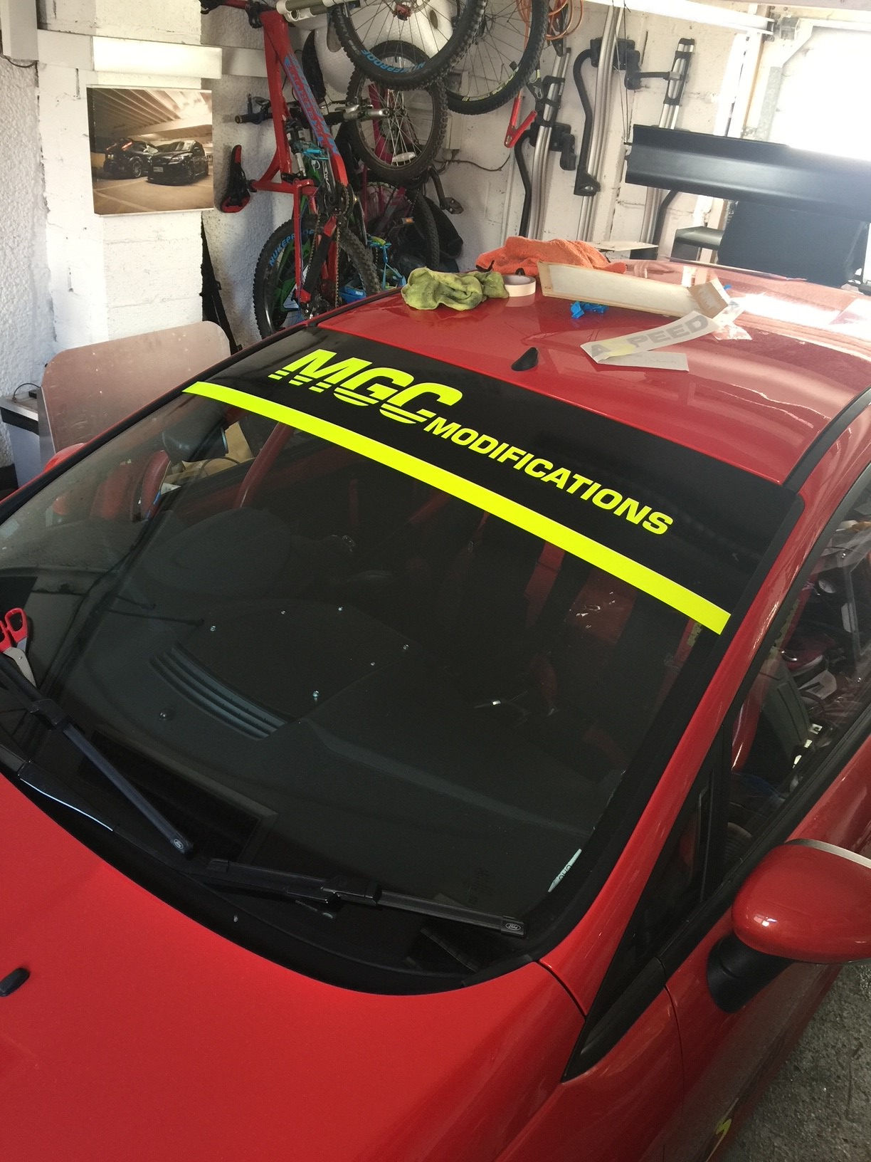 MGC Modifications Sunstrip Logo Including Black Sunstrip