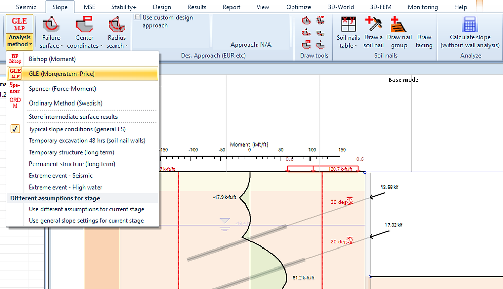 Selecting a slope stability analysis method in DeepEX