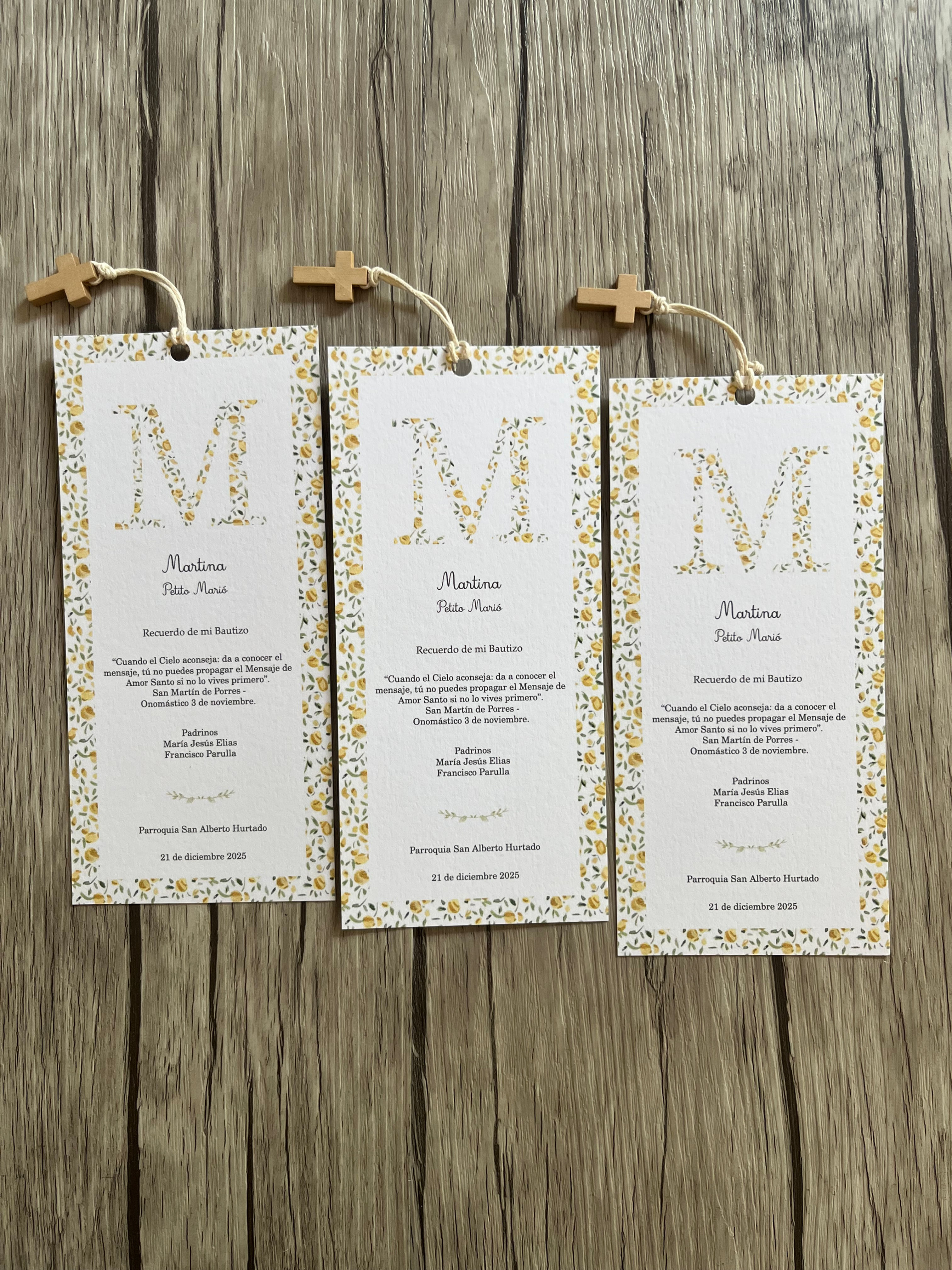 Santito Inicial Flores Amarillas / Incluye 12 Santitos