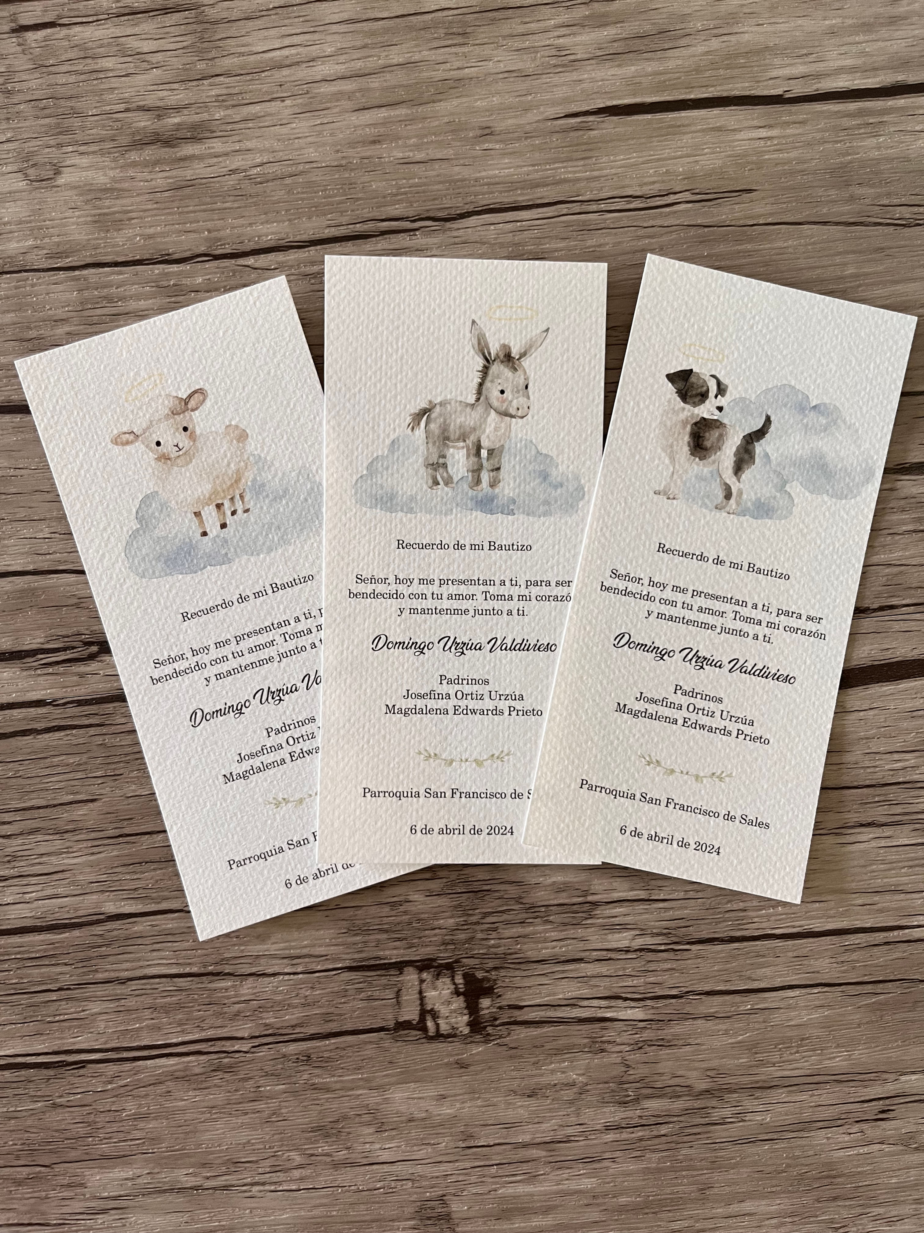 Santito Animales Nube Acuarela / Incluye 12 Santitos