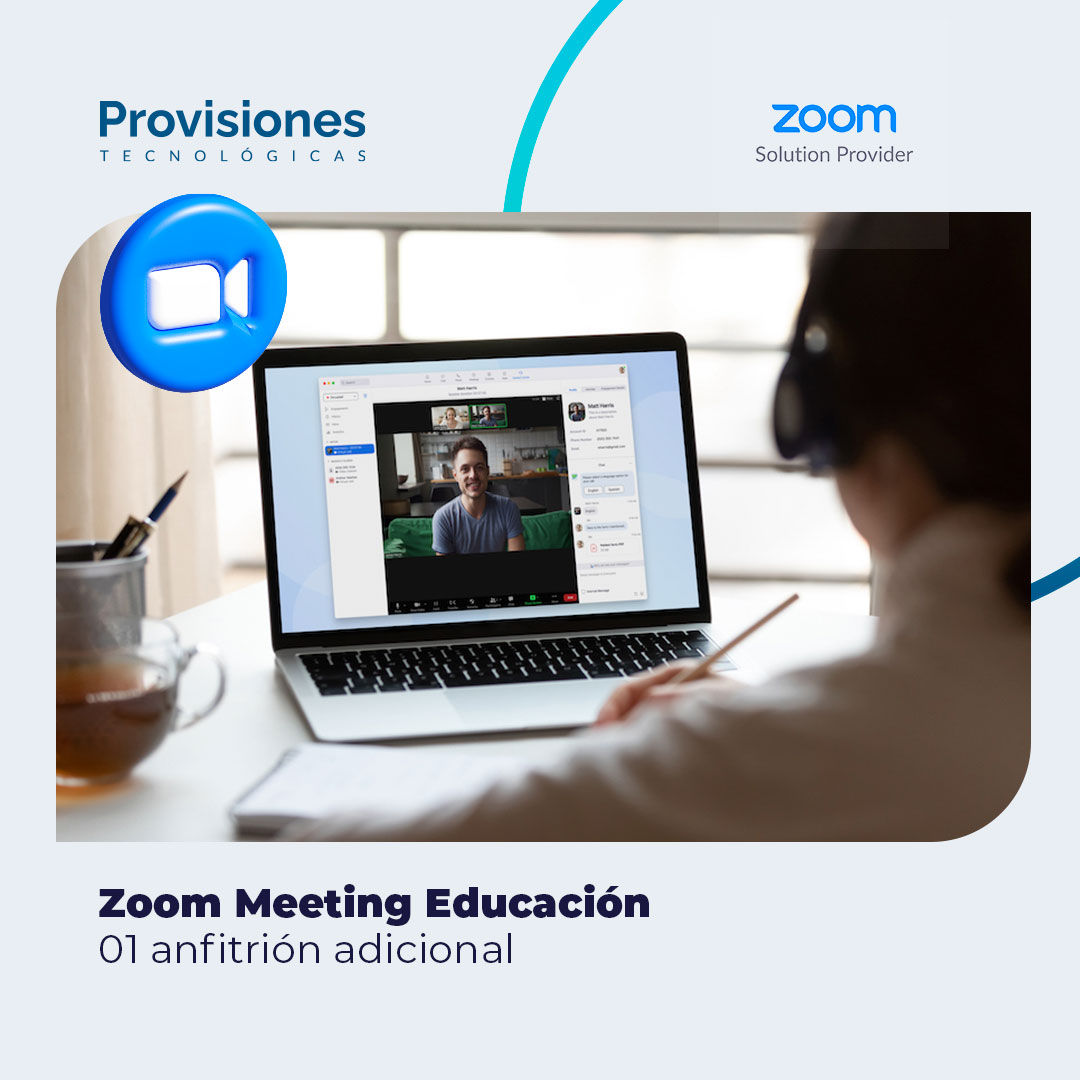 Zoom Meeting Educación (anual, 01 anfitrión adicional)