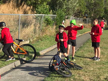 Biking to school is FUN and FAST!