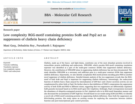 Congratulations to Mani and team for successfully publishing their work
