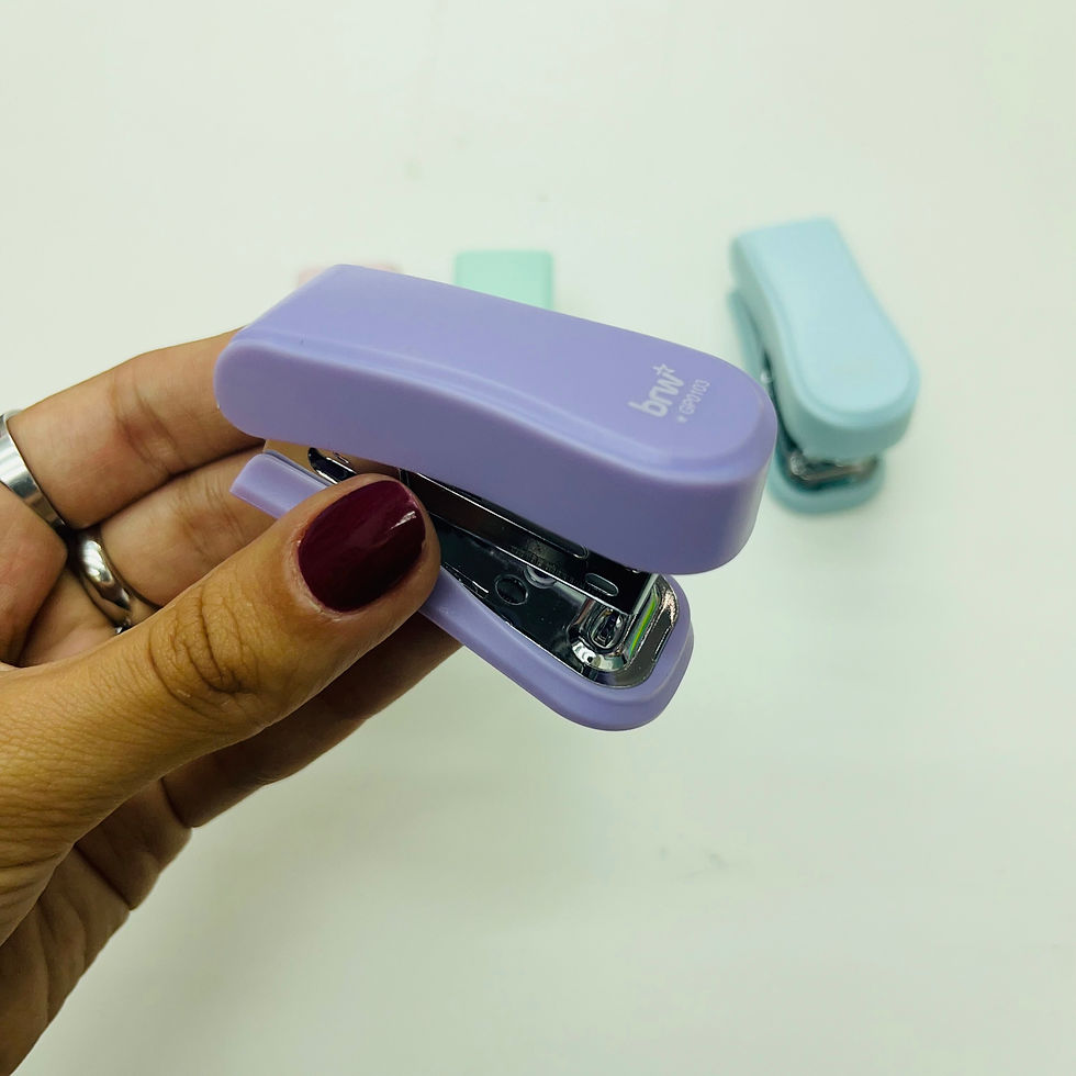 Miniatura: Mini engrampadora pastel - BRW