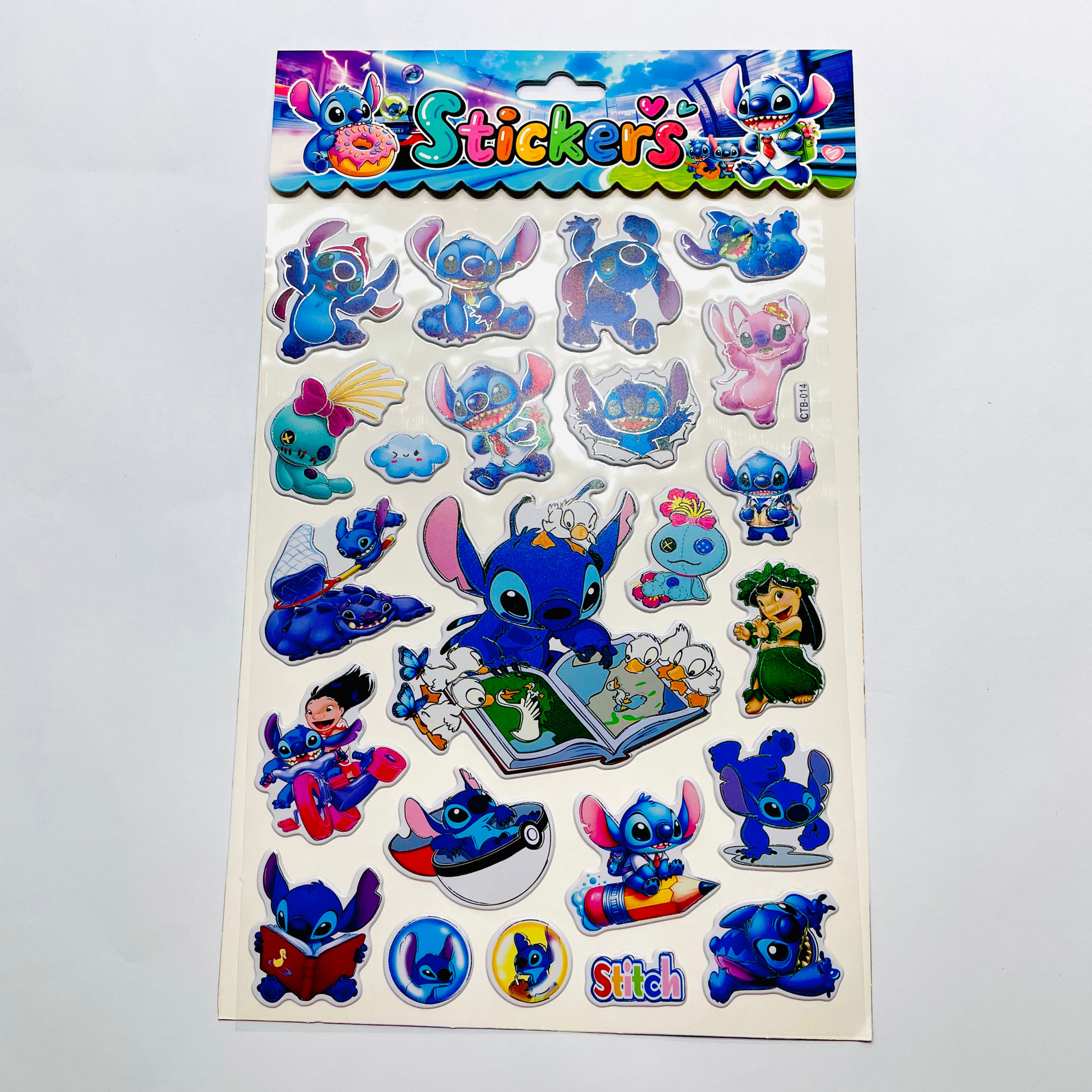 Plancha de Stickers Grandes de Stitch 
