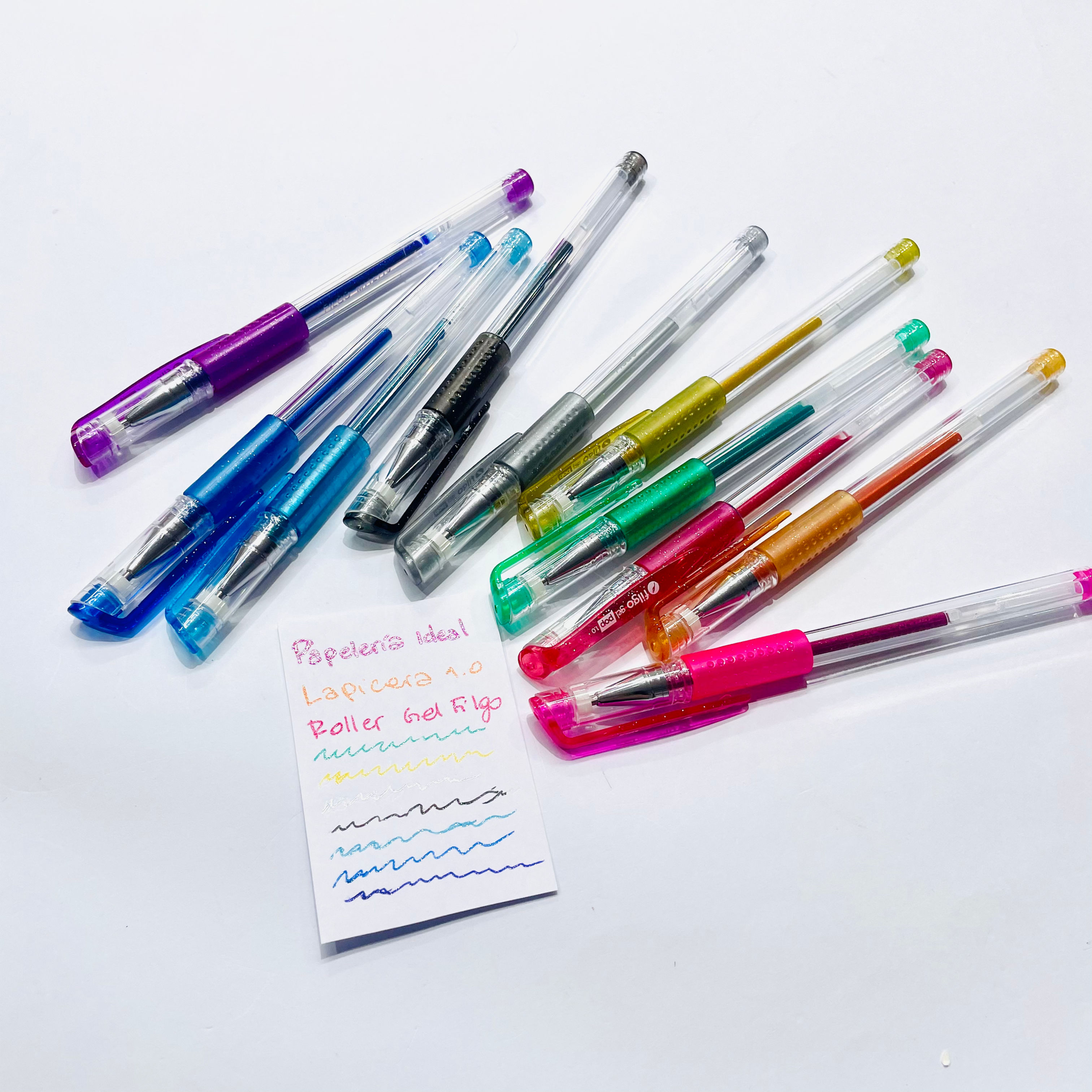 Lapiceras x10 roller gel glitter 0.7 - FILGO