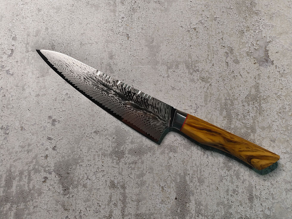 ภาพขนาดย่อ: Hane 羽根 8" Gyuto 67-Layer Damascus 