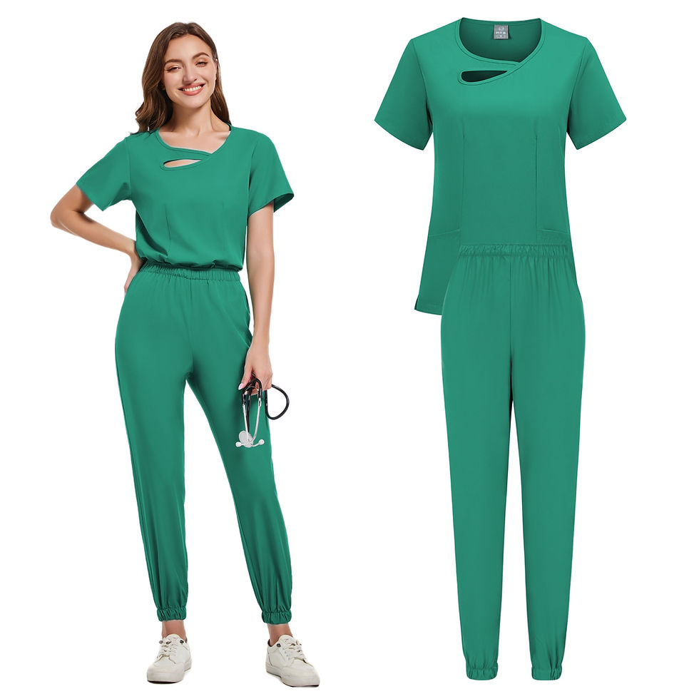 Thumbnail: New Scrubs Set Medical Uniforms Stretch Scrub Tops With Pocket Pants Nurse Unifo