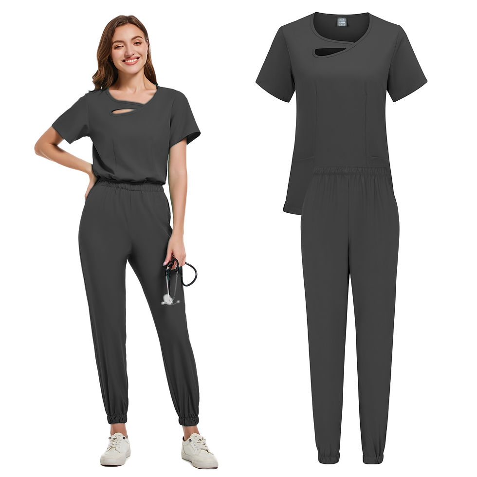 Thumbnail: New Scrubs Set Medical Uniforms Stretch Scrub Tops With Pocket Pants Nurse Unifo