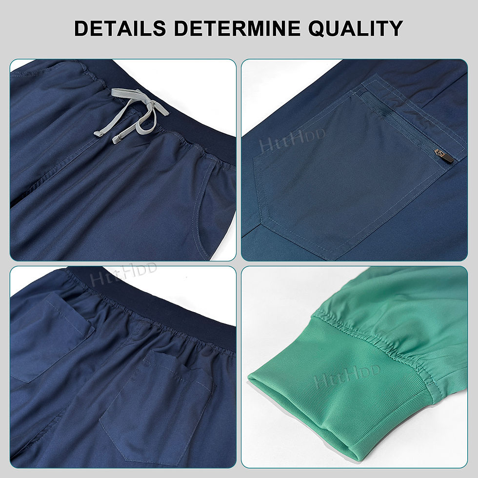 Thumbnail: Niaahinn Scrub Hospital Medical Nurse Scrubs Top Pants Sets Unisex Women's Beaut