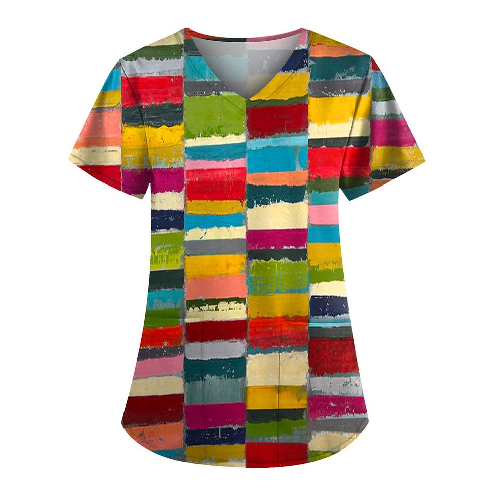Thumbnail: flower print scrub top