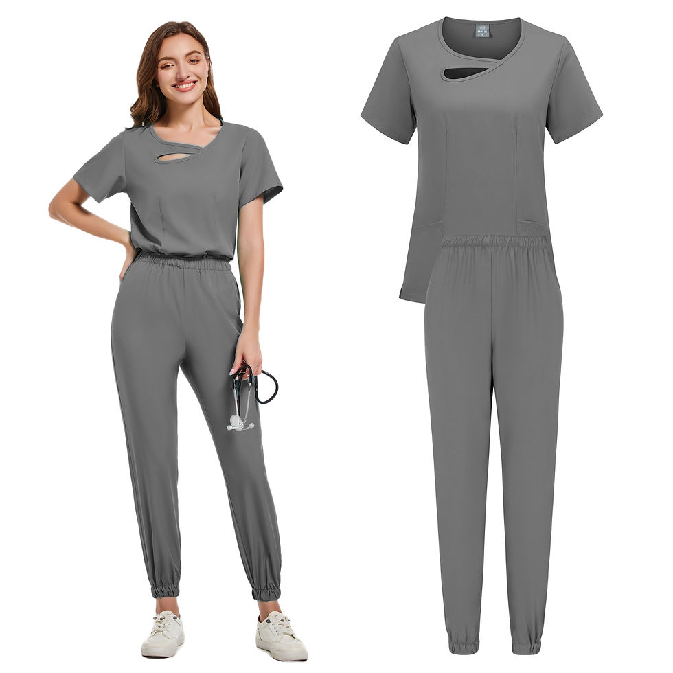 Thumbnail: New Scrubs Set Medical Uniforms Stretch Scrub Tops With Pocket Pants Nurse Unifo