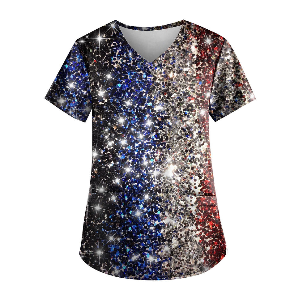 Thumbnail: flower print scrub top