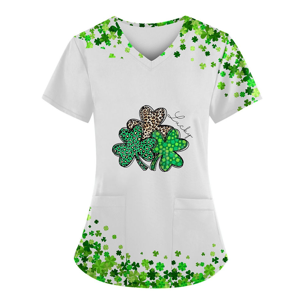 Thumbnail: flower print scrub top