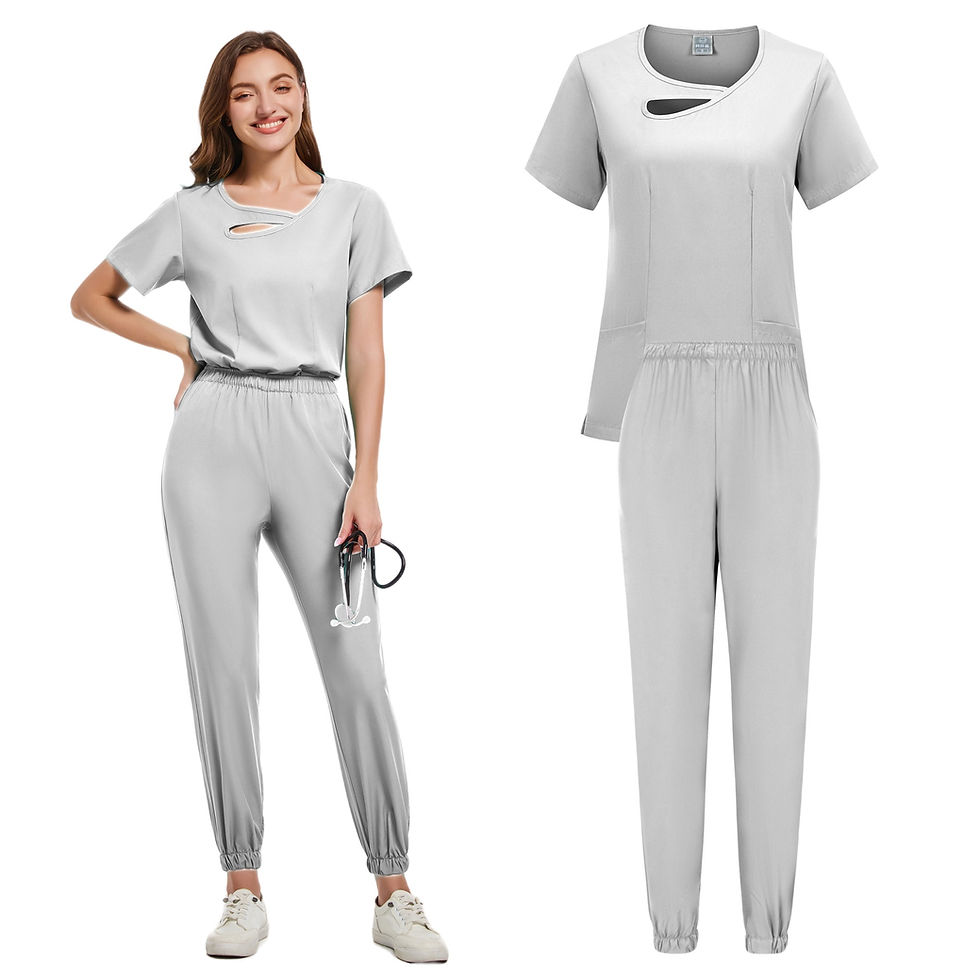 Thumbnail: New Scrubs Set Medical Uniforms Stretch Scrub Tops With Pocket Pants Nurse Unifo