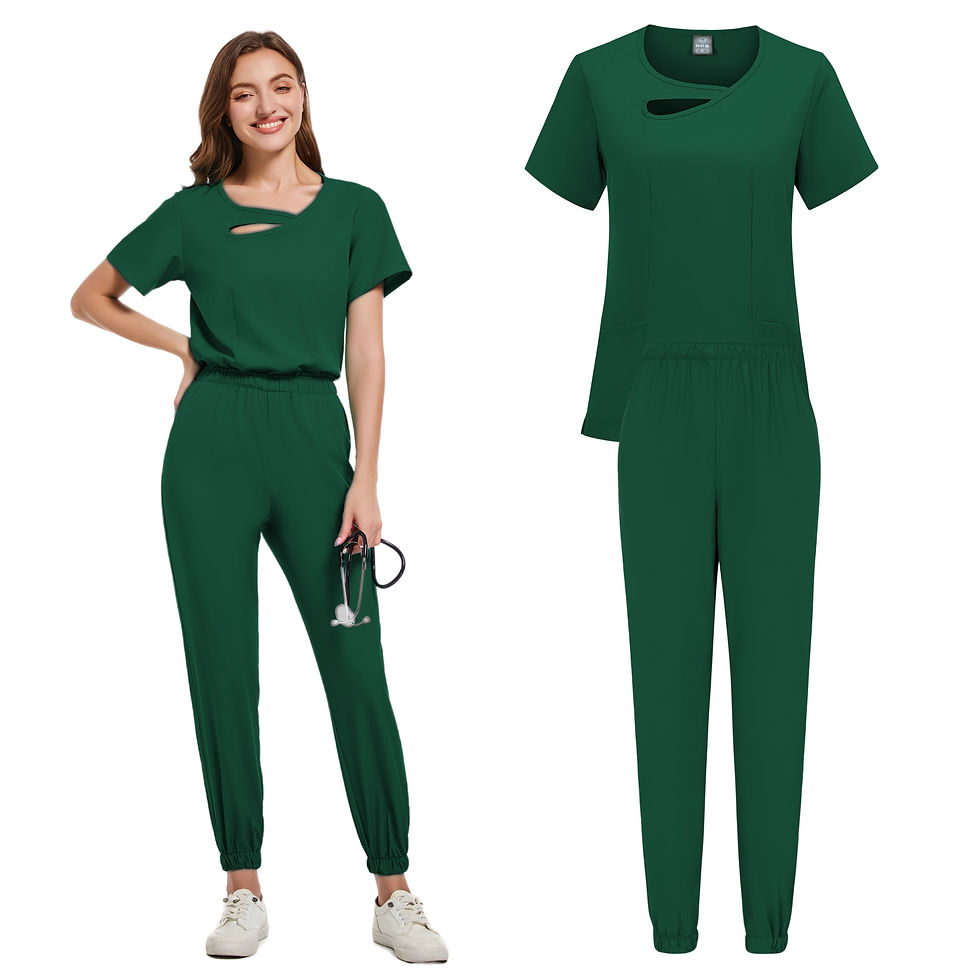 Thumbnail: New Scrubs Set Medical Uniforms Stretch Scrub Tops With Pocket Pants Nurse Unifo