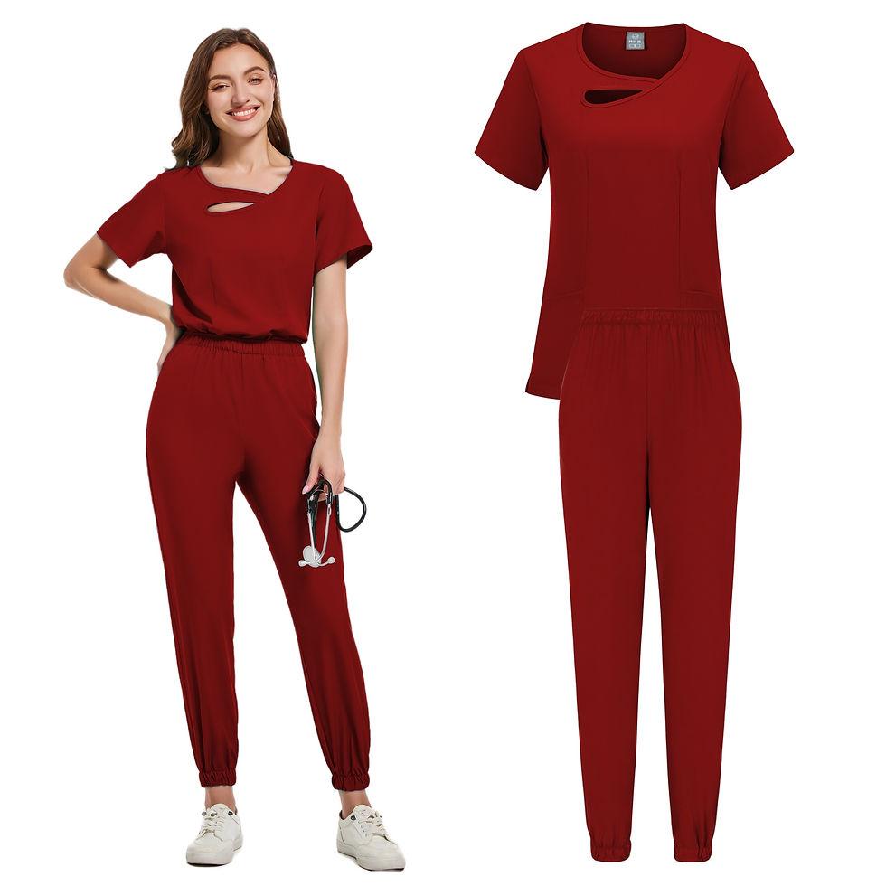 Thumbnail: New Scrubs Set Medical Uniforms Stretch Scrub Tops With Pocket Pants Nurse Unifo