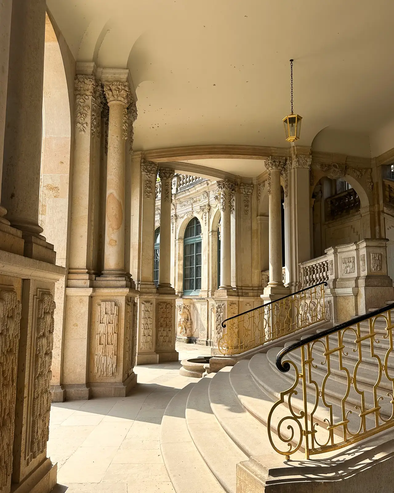 interior architecture of wallpavillon at zwinger palace in dresden, germany photographed using iphone 14 pro max