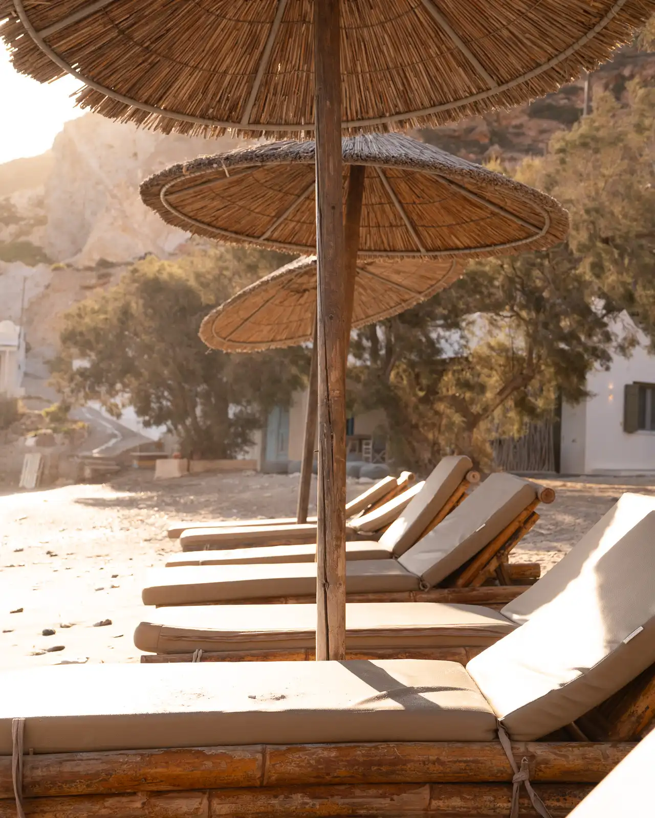 beach beds at Fyropotamos, Milos - Greece