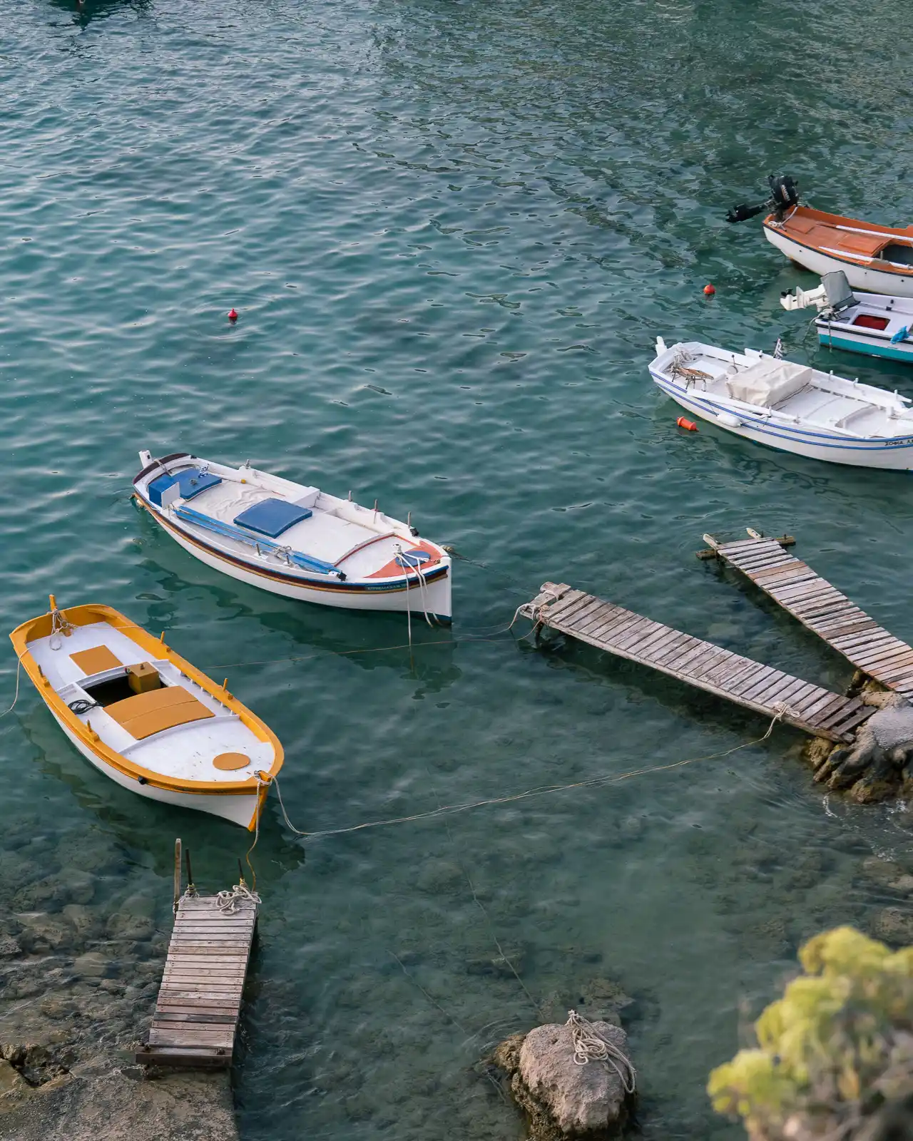 Fishing village boats in Mandrakia, Milos